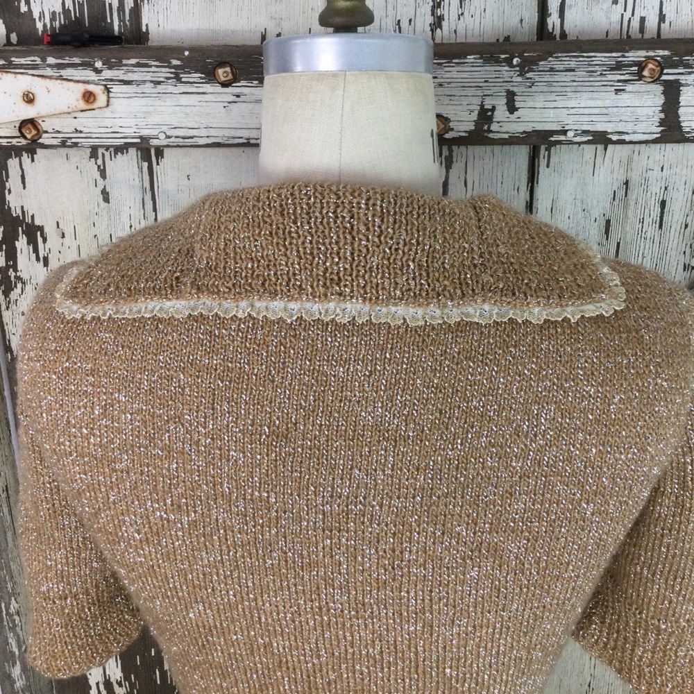 Vintage 1960s Lurex and Wool Brown and Silver Women
Knit Size Medium Large - Picture 7 of 7